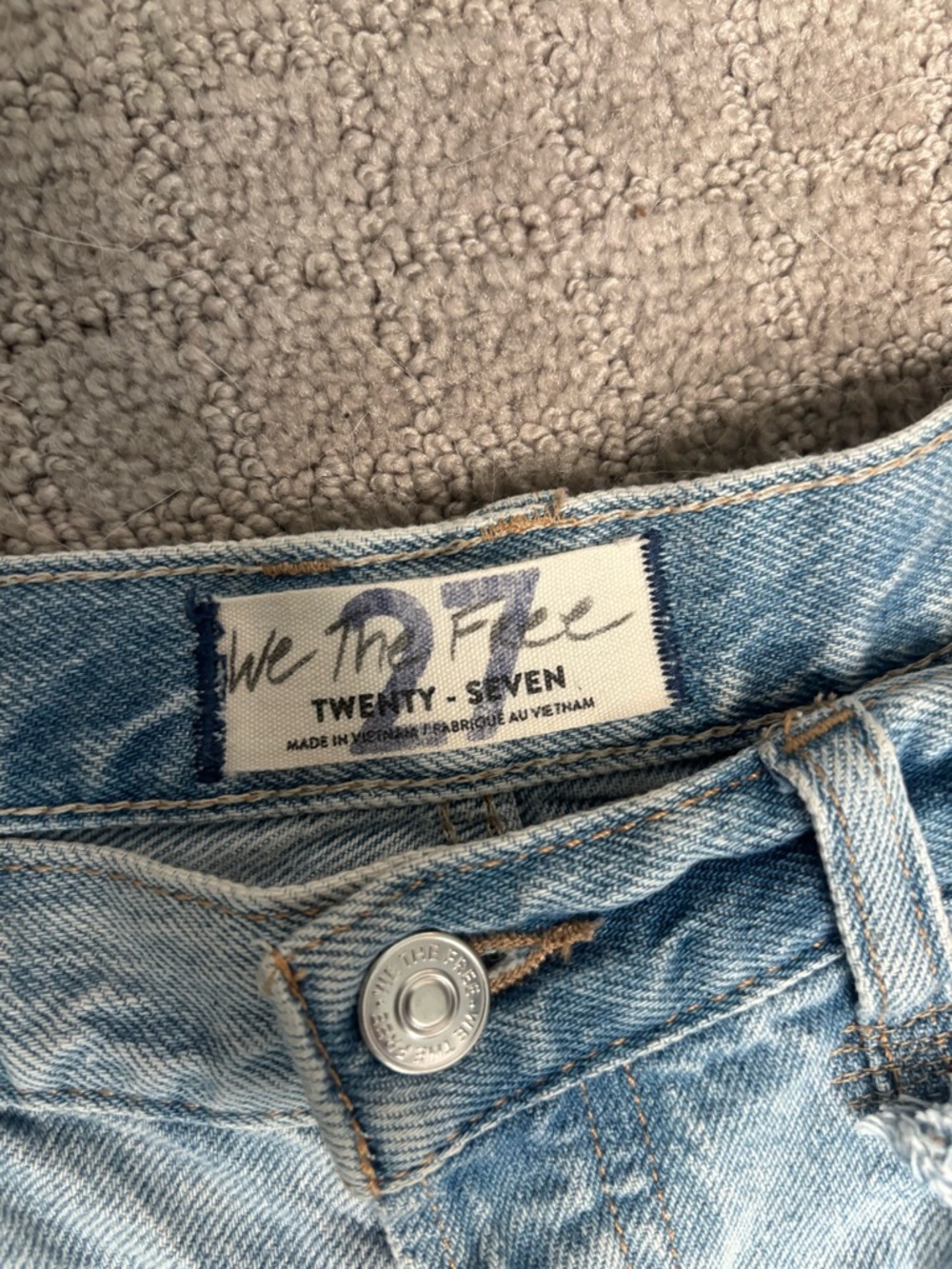 We The Free Light Blue Distressed Denim Cutoff Shorts - Picture 2 of 4